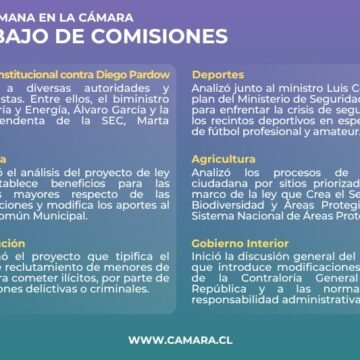 Trabajo semanal de las comisiones de la Cámara